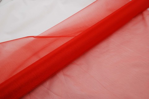 Organza rot 10 m x 70 cm - Deko Tischdecke  Organzastoff rot 
