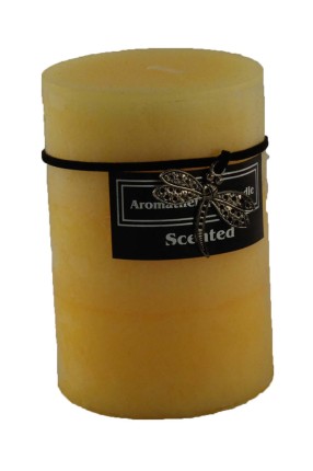Stumpen 3-fach Color Aromatherapie 68 x 98 mm in gelb Duft Zitrone  